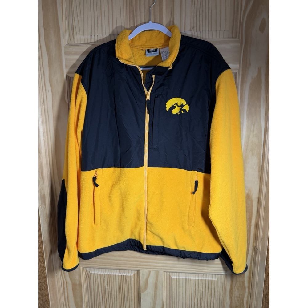Vintage Iowa Hawkeyes Reebok‎ Full Zip Fleece Windbreaker Size XL  Style Y2K 90s